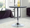 Adjustable Round Bar Table w/ PU Leather Top Steel Base Bistro Black