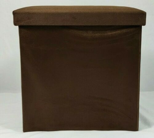 Soft Velvet Diamante Ottoman Folding Storage Box Footstool Seat new colour