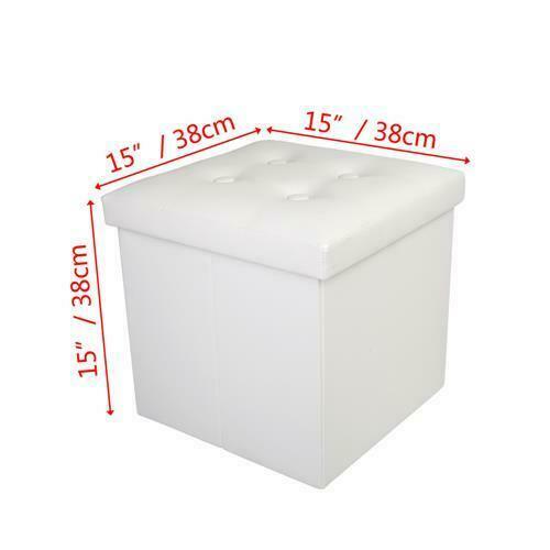 Ottoman Large Storage Box Foot Stools 1&2 Seater Bench Seat White Footstool