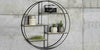 Large Round Wall Unit Industrial Style Retro Metal Wood Home Shelf Storage Iron