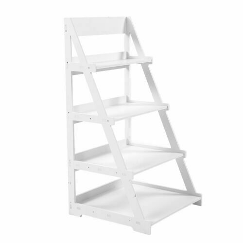 4 Tier Ladder Shelf Book Plant Shelving Unit Display Stand Home Storage Rack