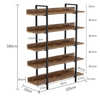 Large Industrial Bookcase Rustic Metal Display Cabinet Tall Vintage Shelf Unit