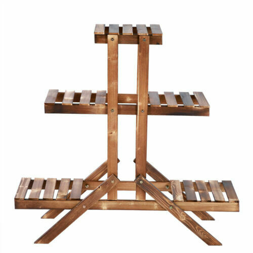 5 Pot Plant Stand Outdoor Indoor Flower Rack Display Shelf Holder Wooden Storage