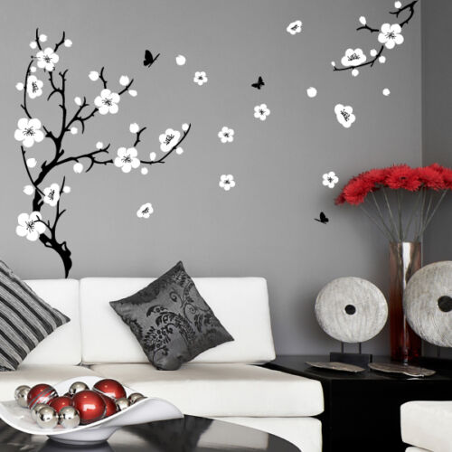 Plum Blossom Tree Flower Wall Stickers Vinyl Art Decals Living Room Bedroom