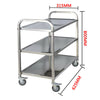 3 Tier Stainless Steel Trolley Cart Hotel Restaurant Serving Catering Train UK