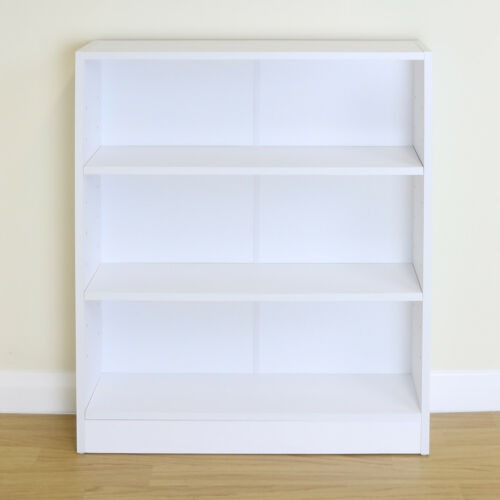 3 Tier Wooden White Home/Office Bookcase Storage Display Unit Shelving/Cabinet