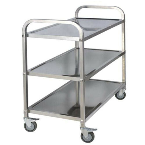 3 Tier Stainless Steel Trolley Cart Hotel Restaurant Serving Catering Train UK