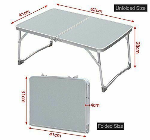 2FT Folding Camping Table Small Portable Laptop PC Bed Dining Desk Picnic Garden