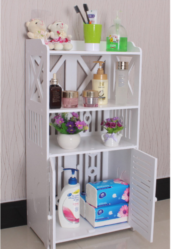 White Wood Bathroom Storage Cabinet Cupboard Bedroom Storage Unit Free Standing