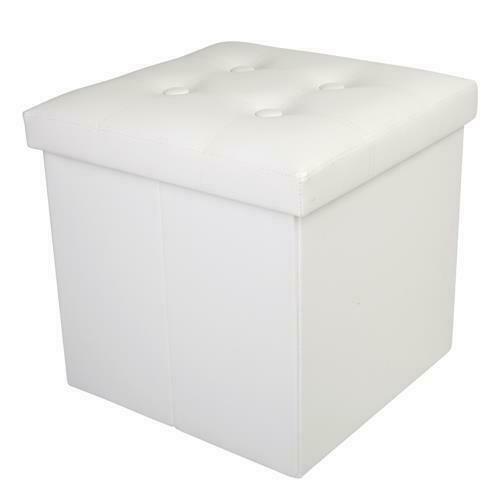 Ottoman Large Storage Box Foot Stools 1&2 Seater Bench Seat White Footstool
