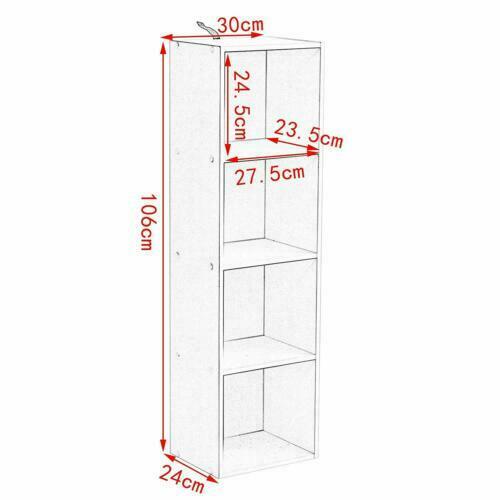 3/4 Cube Bookcase Shelving Unit Storage Book Shelf Wooden for Living Room