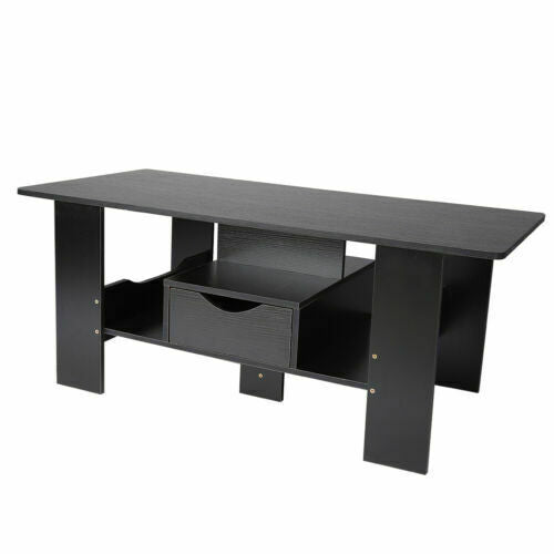 Small Coffee Table Rectangle Side End Desk Storage Shelf Home Living Room 100 cm