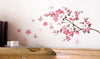 Large Peach Blossom Flower Butterfly Wall Stickers Art Decal Home Room Decor