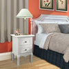 Pair White Bedroom Bedside Table Unit Cabinet Nightstand with 2 Drawers in Each