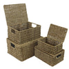 Seagrass Lidded Storage Basket Box Hamper - 4 sizes