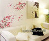 Large Peach Blossom Flower Butterfly Wall Stickers Art Decal Home Room Decor