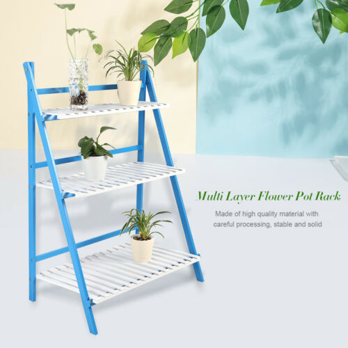 Garden Wooden 3 Tier Flower Plant Pot Display Stand Patio Shelf Storage Rack
