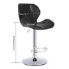 2× Black Bar Stools Swivel Kitchen Breakfast Bar Stool Chair PU Leather Gas Lift