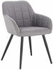 2xDining Chair Linen Counter Chair Steel Legs Tub Chair Armchair with Armrests