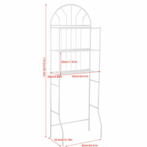 3 Tier Over Toilet Bathroom Display Tidy Shelf Towel Storage Rack Organizer