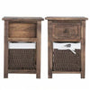 2x Retro Rustic Bedside Cabinet Industrial Nightstand Side Table Storage Drawer