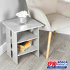 Small White Bed Side End Table Sofa 3Tier Cabinet Nightstand Living Room Bedroom