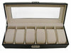 New 6 Grids Leather Watch Display Case Jewelry Collection Storage Holder Box UK