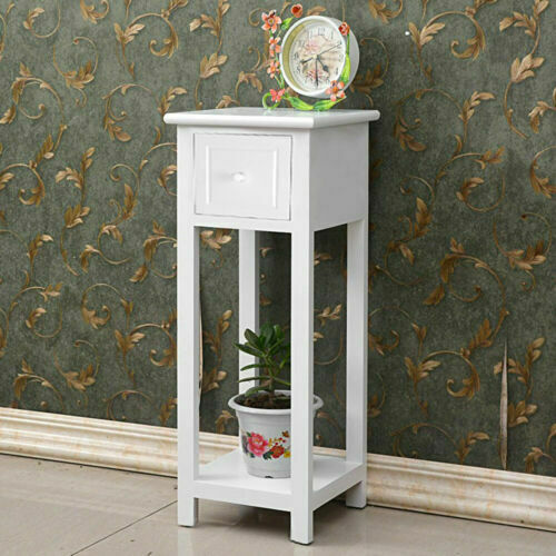 Telephone Bedside Table Nightstand Cabinet with Shelf for Bedroom Livingroom