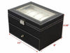 20 Watch Box Display Case Faux Leather Storage Jewellery Box Glass Top UK