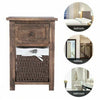 2x Retro Rustic Bedside Cabinet Industrial Nightstand Side Table Storage Drawer