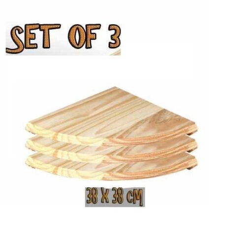 Set Of 3 Natural Wood Corner Shelves / Shelf / Pine Shelf / Floating Shelf 3SIZE