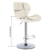 2× Cream Bar Stools Swivel Kitchen Breakfast Bar Stool Chair PU Leather Gas Lift