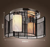 Chrome Fabric Chandelier Flush Mount Ceiling Lamp Light