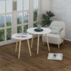 Modern Nest of Tables White Side End Tea PC Tables Set of 2 Coffee Table Round