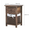 2x Retro Rustic Bedside Cabinet Industrial Nightstand Side Table Storage Drawer