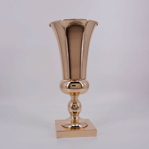 43cm Large Stunning Gold Iron Luxury Flower Vase Urn Wedding Table Home Decor (GOLDEN)
