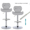 2× Grey Bar Stools Swivel Kitchen Breakfast Bar Stool Chair PU Leather Gas Lift