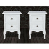 Pair White Bedroom Bedside Table Unit Cabinet Nightstand with 2 Drawers in Each
