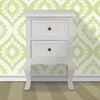 Pair White Bedroom Bedside Table Unit Cabinet Nightstand with 2 Drawers in Each