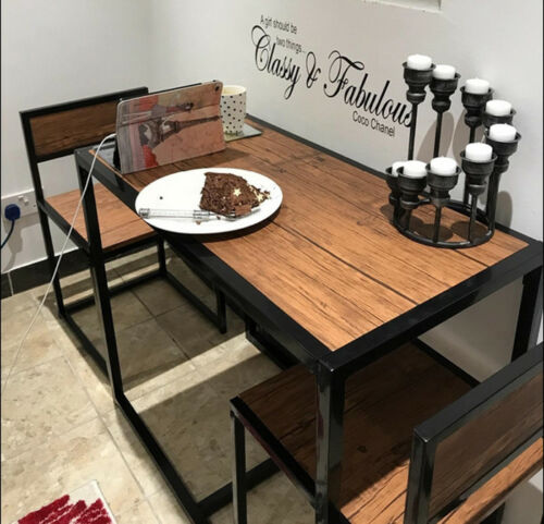 Small Table And 2 Chairs Breakfast Bar Kitchen Dining Room Modern Furniture Set