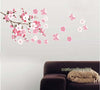 Large Peach Blossom Flower Butterfly Wall Stickers Art Decal Home Room Decor