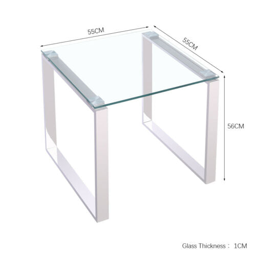 Contemporary Side End Table Small Coffee Table Bedside Lamp Stand Chrome Leg