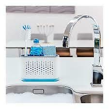 Kitchen Sink Side Washing Up Utensils Tidy Storage Organiser Caddy, White