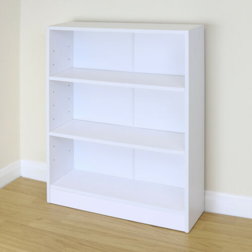 3 Tier Wooden White Home/Office Bookcase Storage Display Unit Shelving/Cabinet