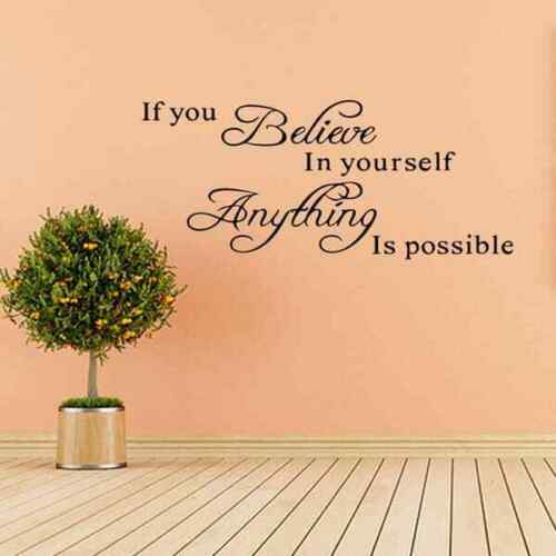 Believe in yourself motivation Quote Wall Stickers Art Room Removable Decals DIY