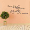 Believe in yourself motivation Quote Wall Stickers Art Room Removable Decals DIY