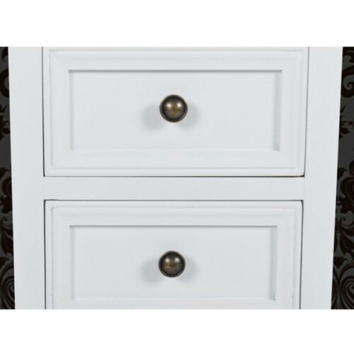 Pair White Bedroom Bedside Table Unit Cabinet Nightstand with 2 Drawers in Each