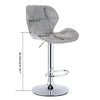 2× Grey Bar Stools Swivel Kitchen Breakfast Bar Stool Chair PU Leather Gas Lift