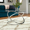 Monarch Clear Glass Round Coffee Table Chrome Base-CFT36/CH