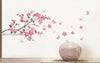 Large Peach Blossom Flower Butterfly Wall Stickers Art Decal Home Room Decor